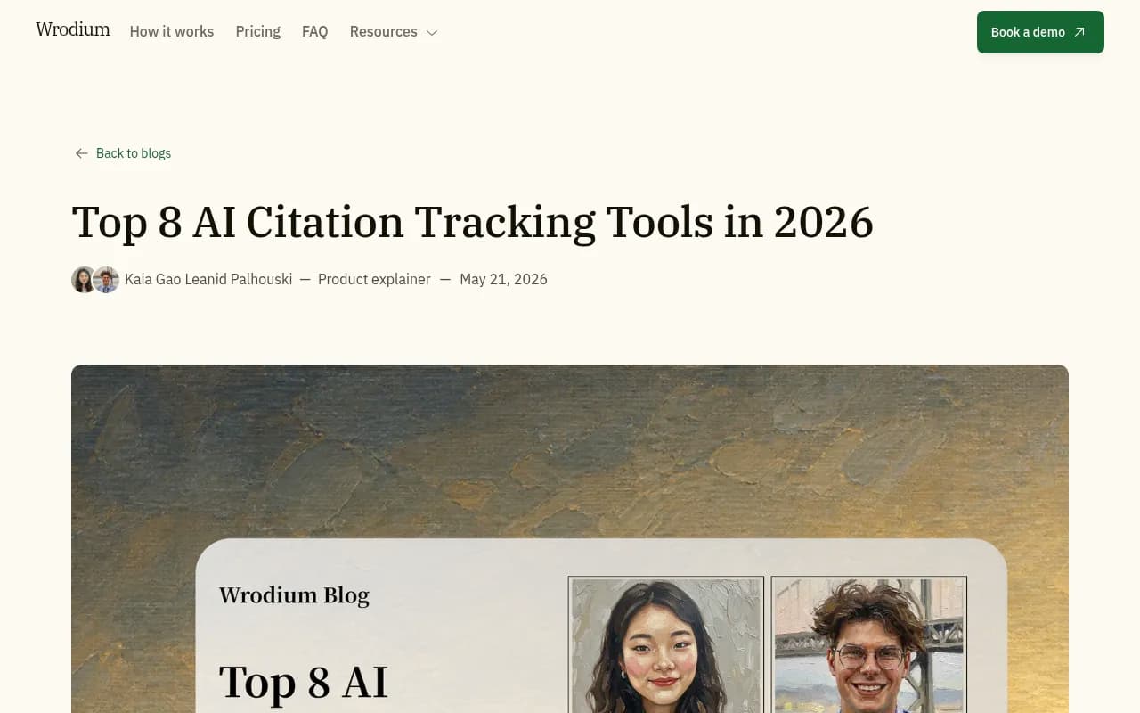Top AI citation tracking tools overview from Wrodium's 2026 guide