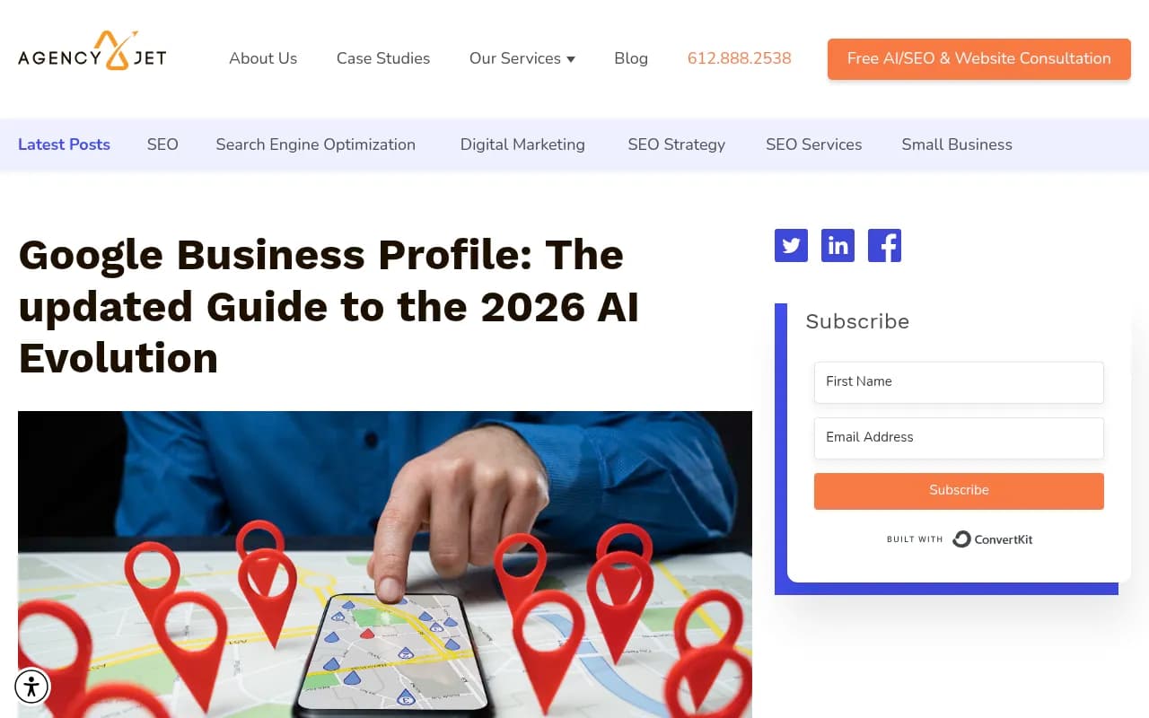 GBP and AI search optimization guide from AgencyJet