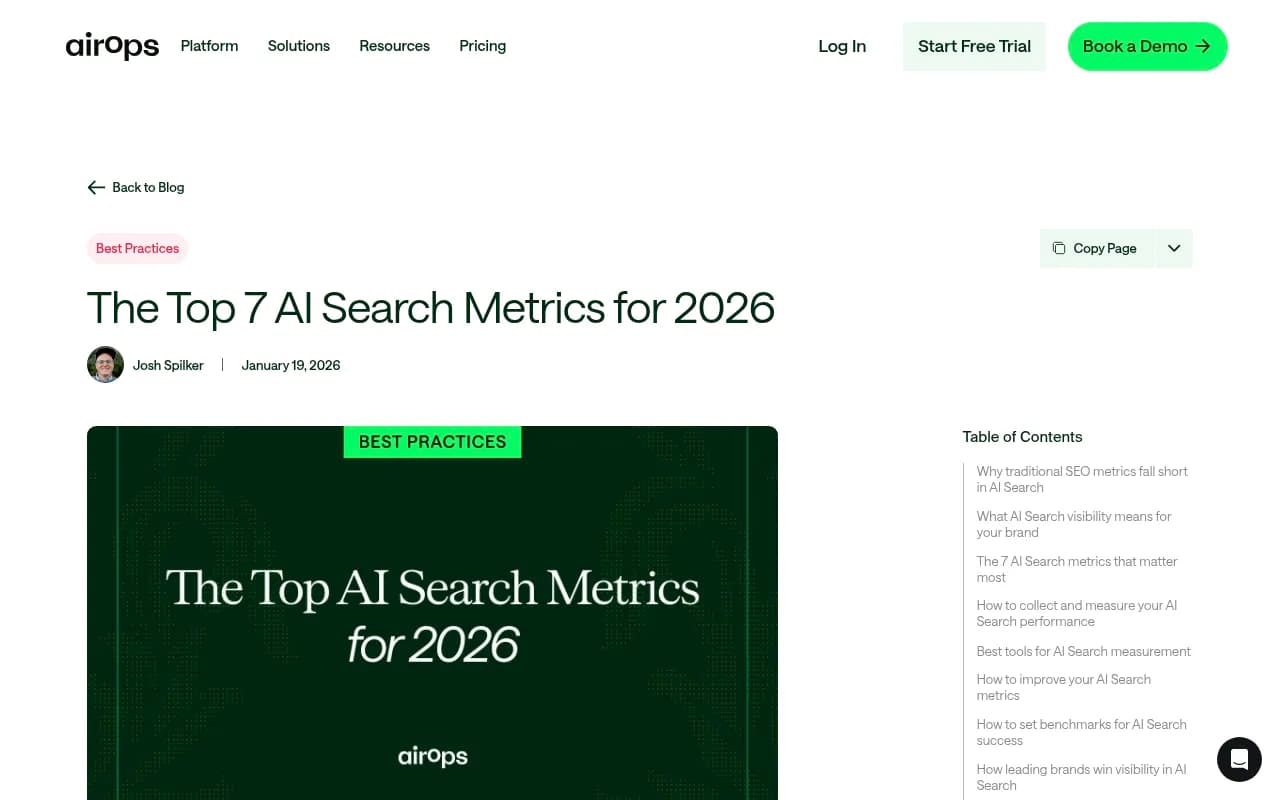 AI Search Metrics Dashboard