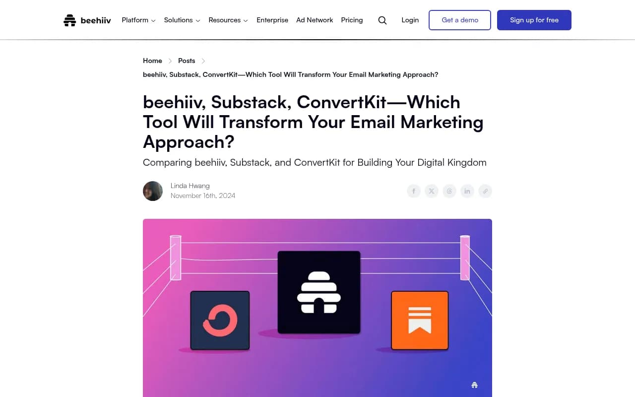 Beehiiv platform interface