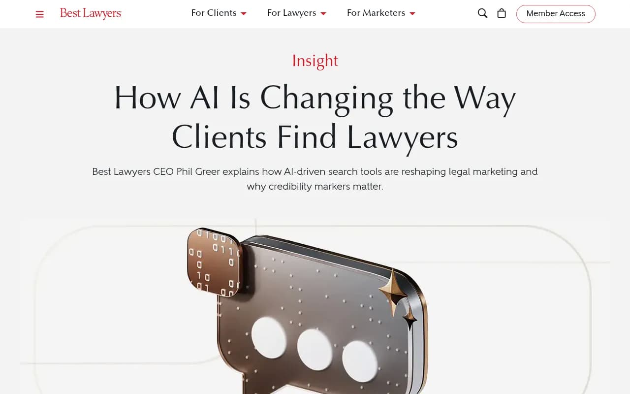Best Lawyers article on AI legal marketing visibility