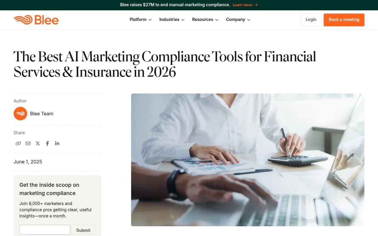 AI marketing compliance review workflow for financial services and insurance