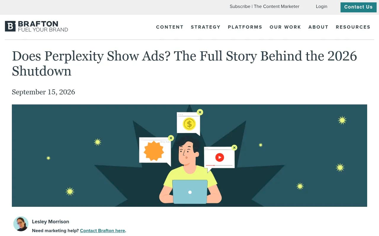 Article explaining why Perplexity ended its ad program and how brands can adapt
