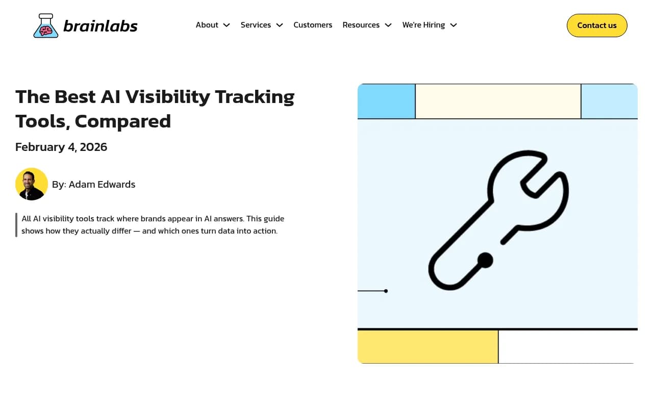 Comparison of AI visibility tools for 2026 from Brainlabs Digital