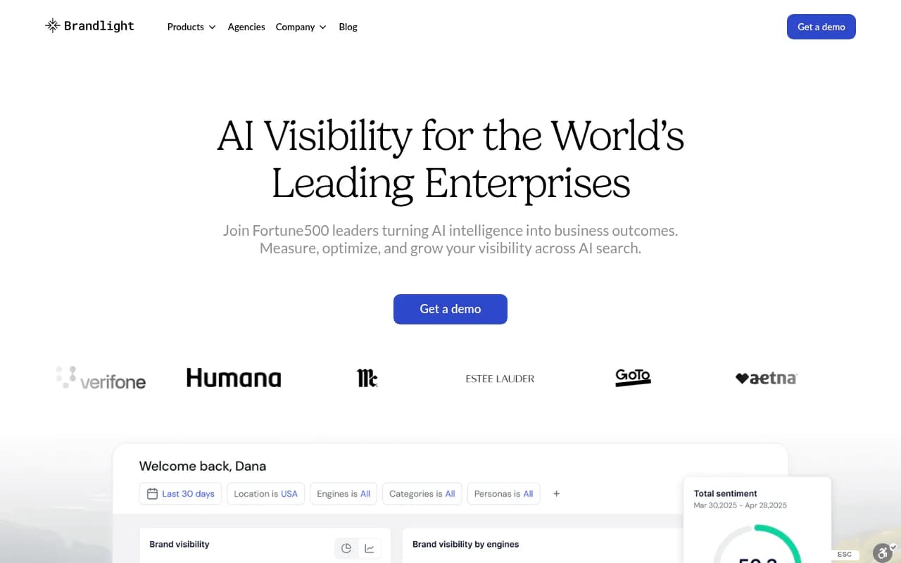 Brandlight.ai enterprise AI visibility platform homepage