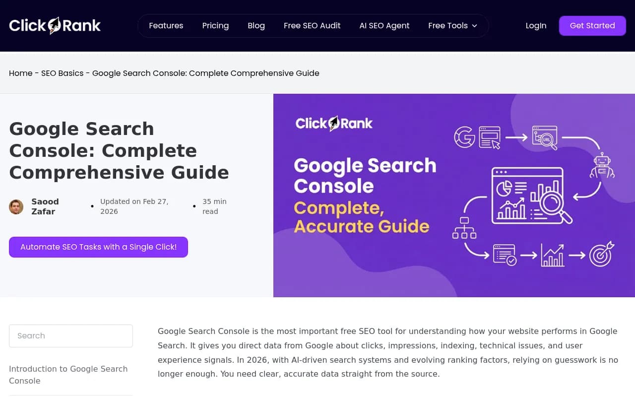 Google Search Console interface