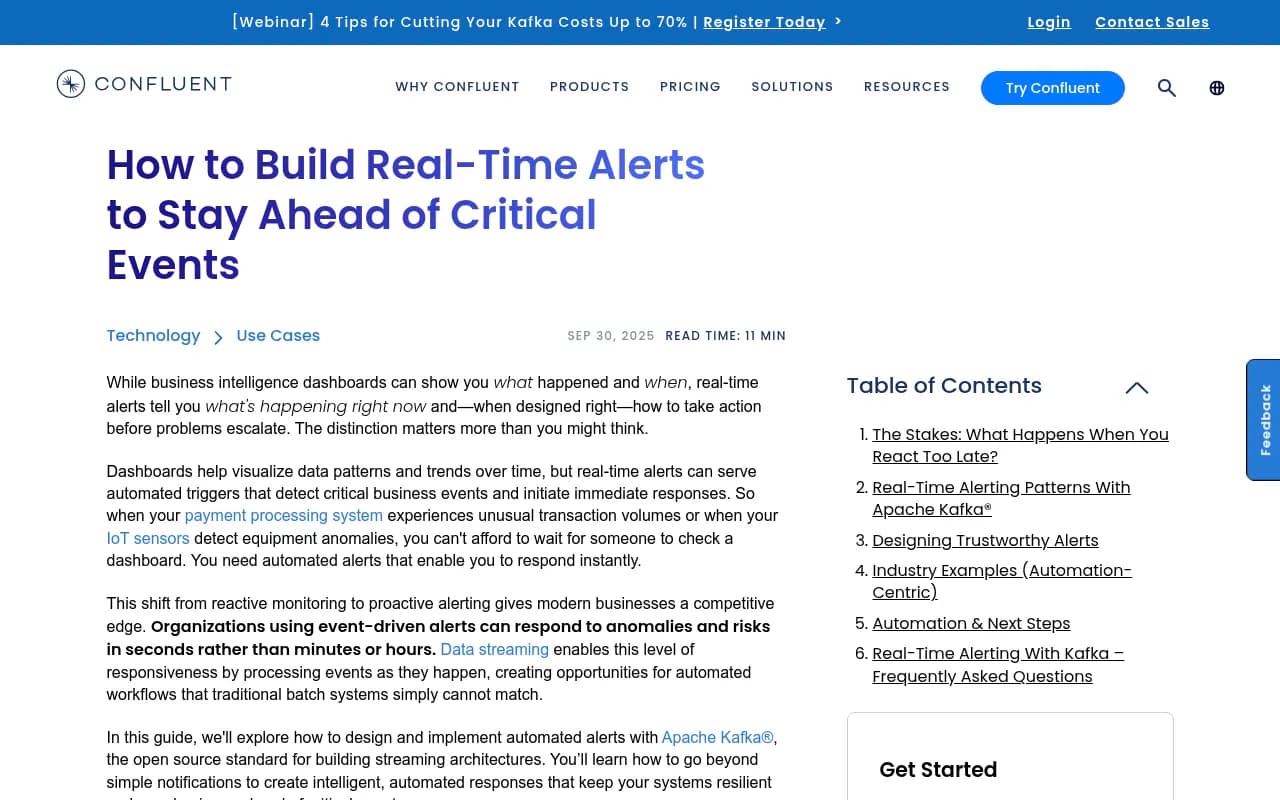 Real-time alerting architecture