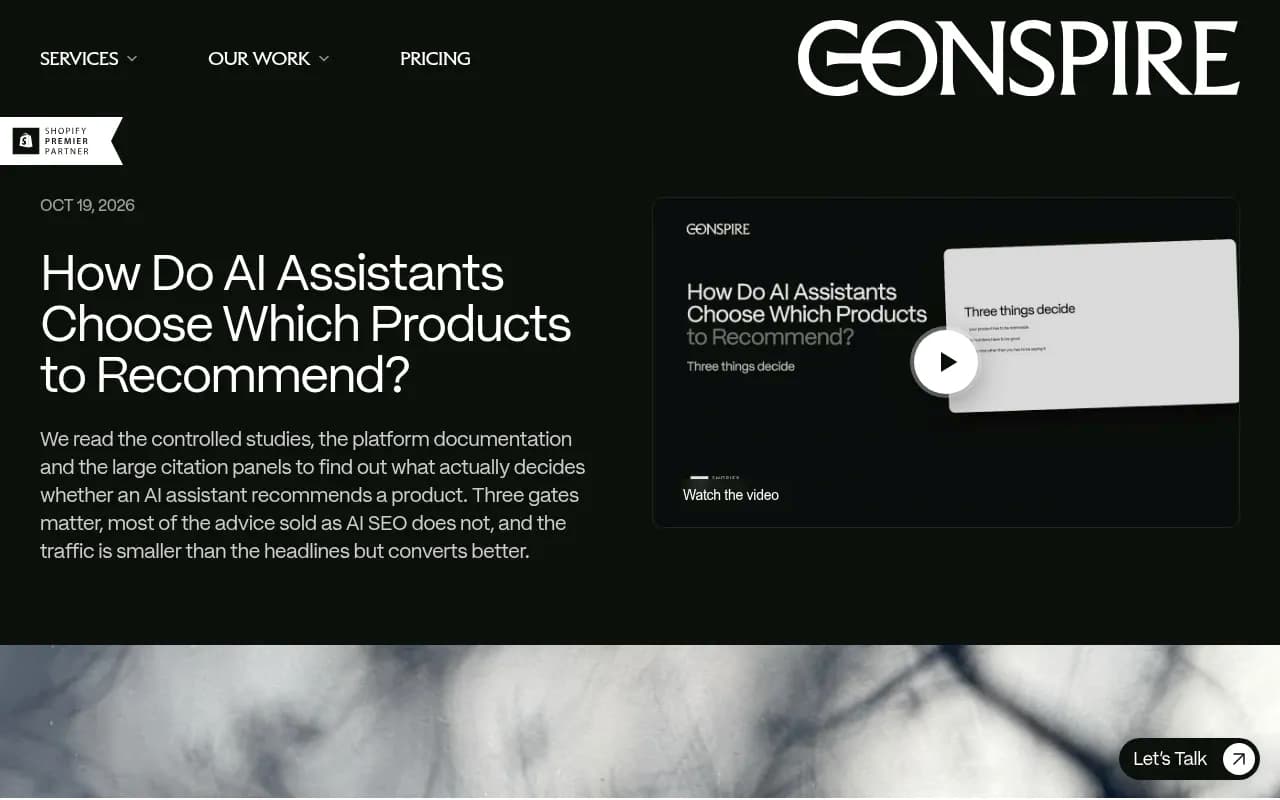 Conspire's article on how AI assistants choose which products to recommend