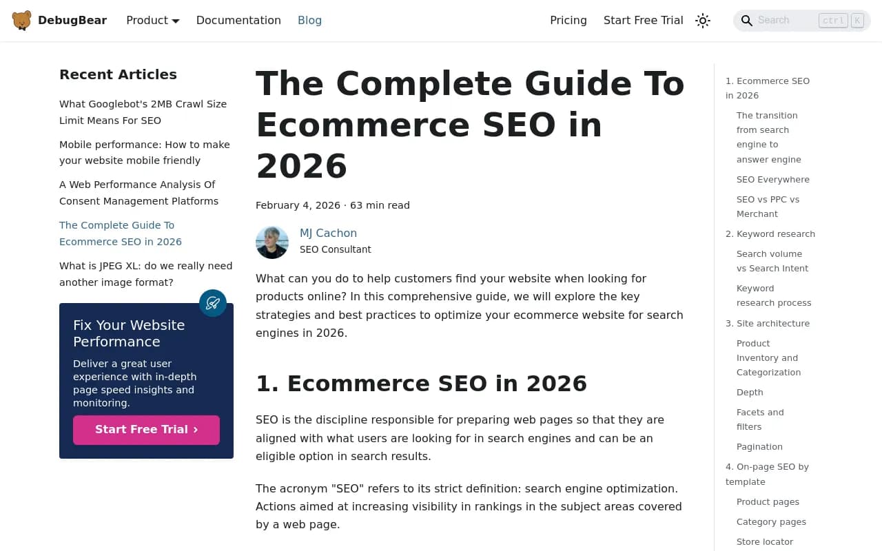 E-commerce SEO guide showing crawler log analysis