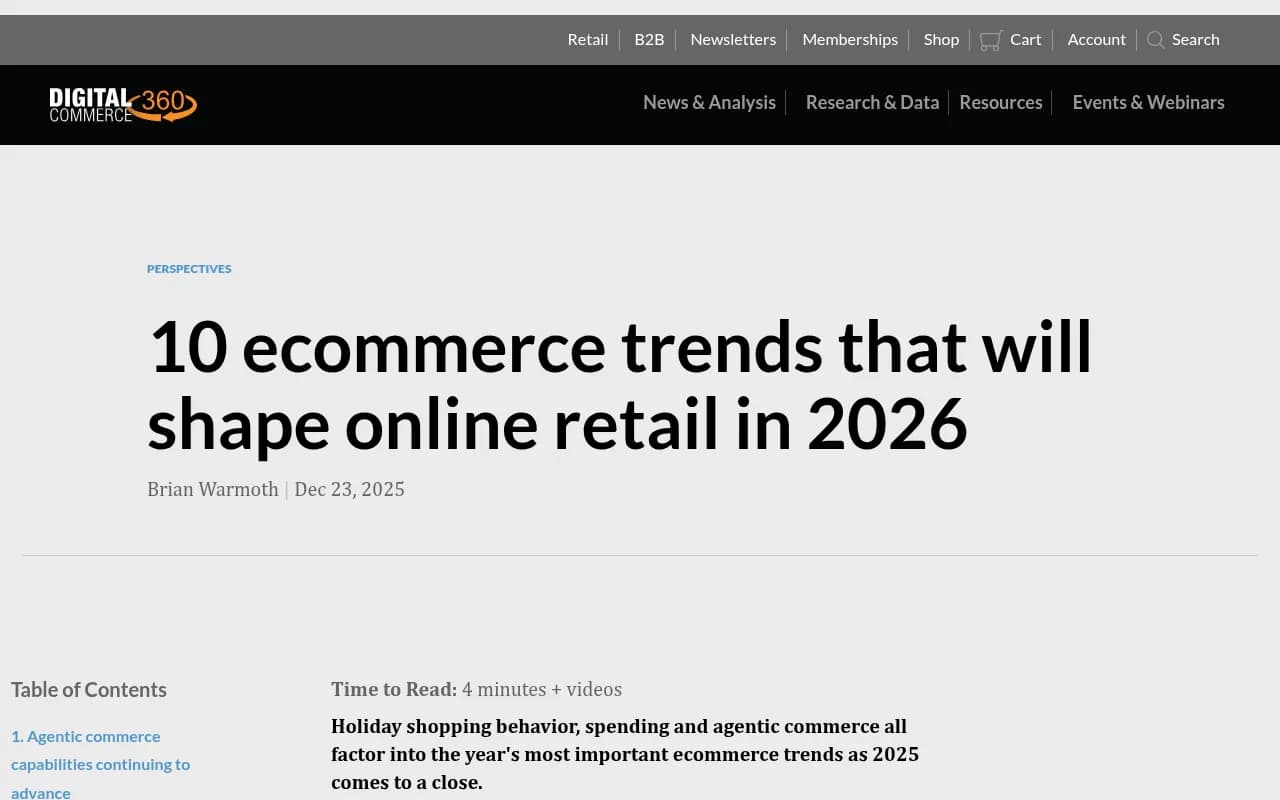 E-commerce trends shaping 2026