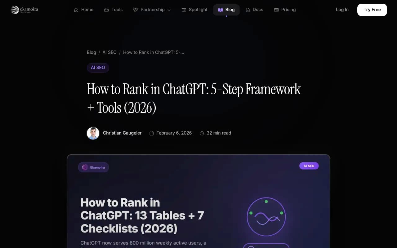 How to Rank in ChatGPT: 13 Tables + 7 Checklists (2026)