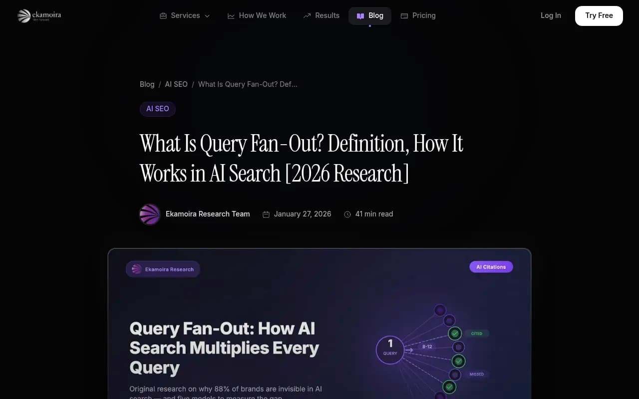 Query fan-out research showing how AI search decomposes single queries into multiple sub-queries