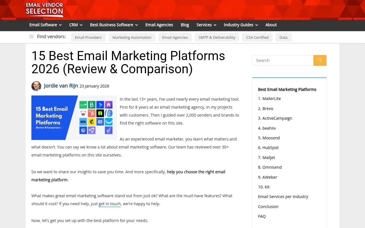 Email marketing platform comparison overview