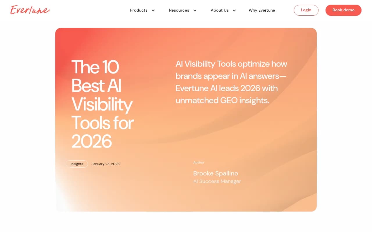 Evertune AI visibility platform showing the 10 best AI visibility tools for 2026 guide