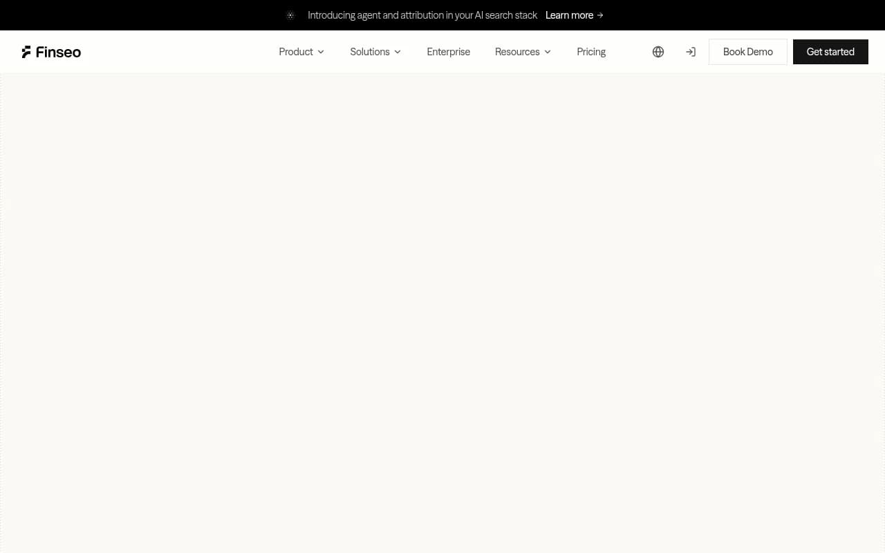 Finseo's Google AI Mode tracking page showing visibility, mentions, and sentiment metrics