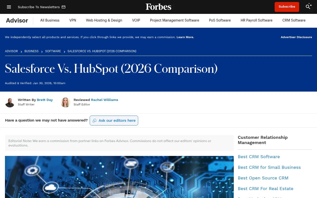 Salesforce comparison screenshot