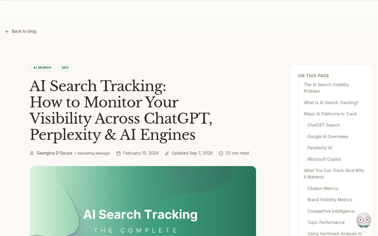 Frase's guide to monitoring AI search visibility across engines, illustrating the shift from keyword-based tracking to citation-based tracking