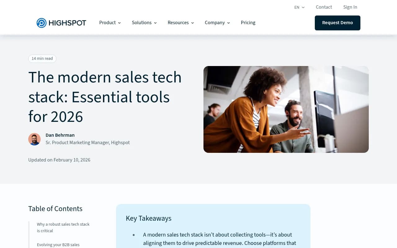 Modern sales tech stack architecture