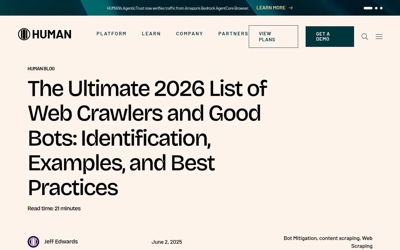 AI crawler monitoring dashboard