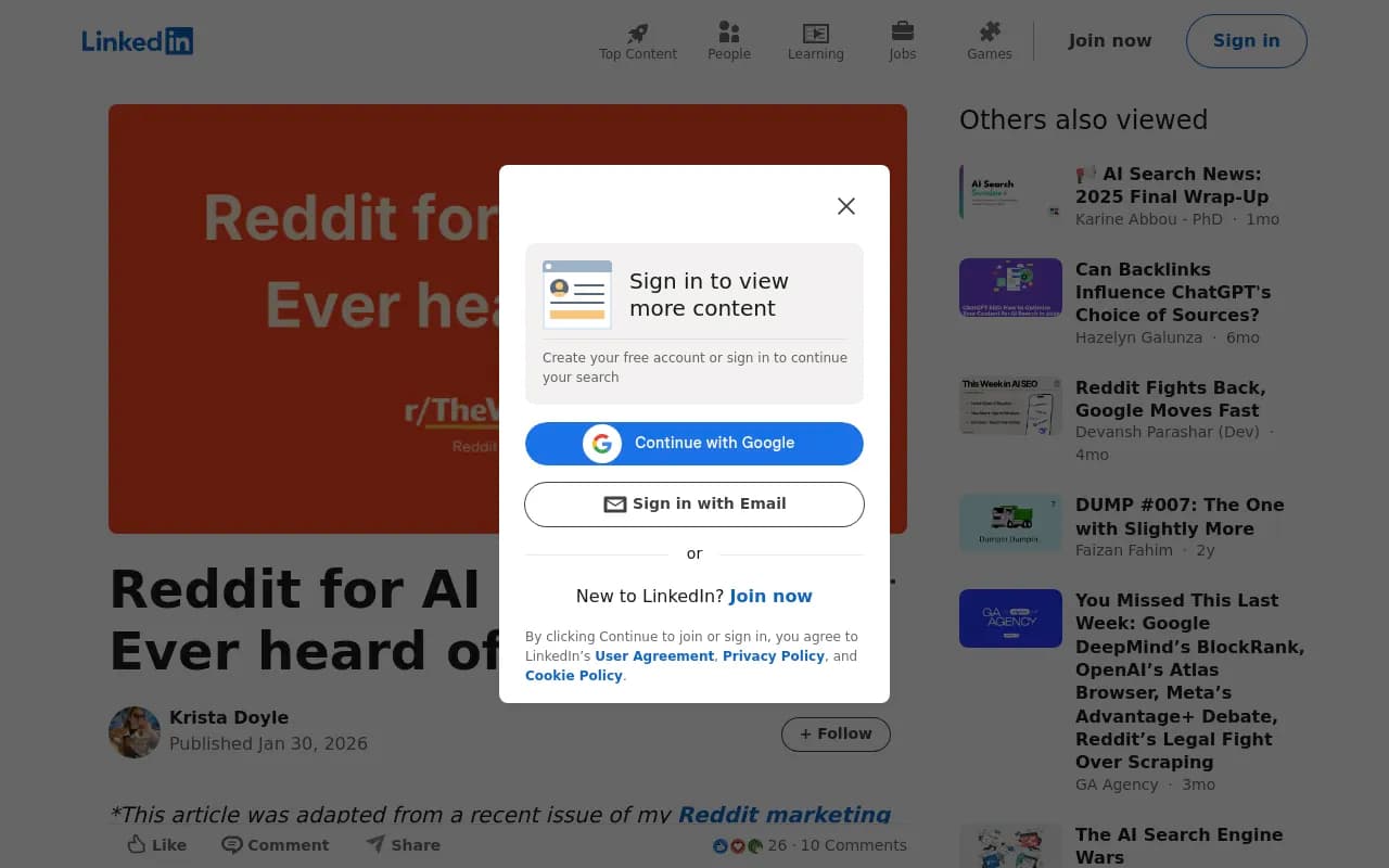 Reddit discussions driving AI search visibility
