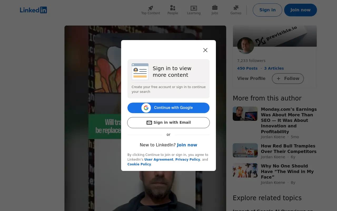 AI visibility metrics discussion on LinkedIn