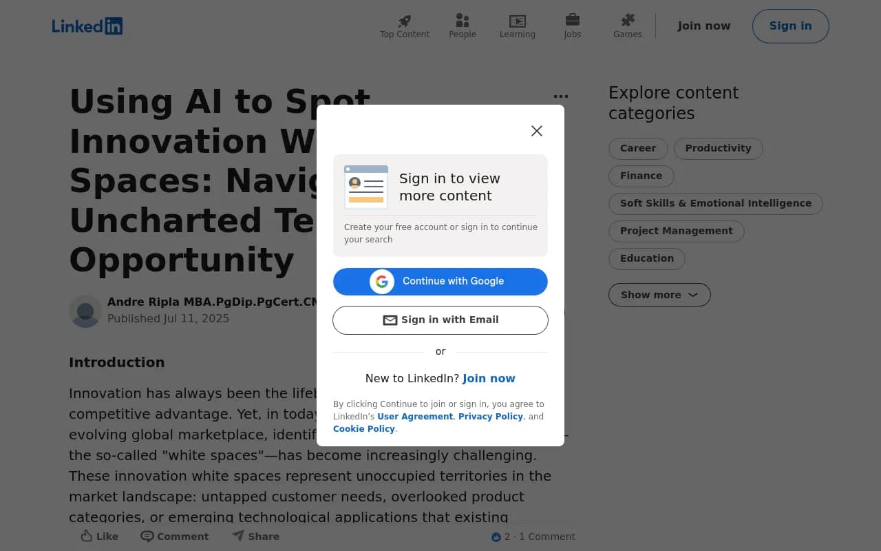 White space analysis visualization