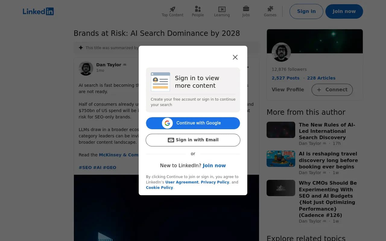 McKinsey AI search adoption data
