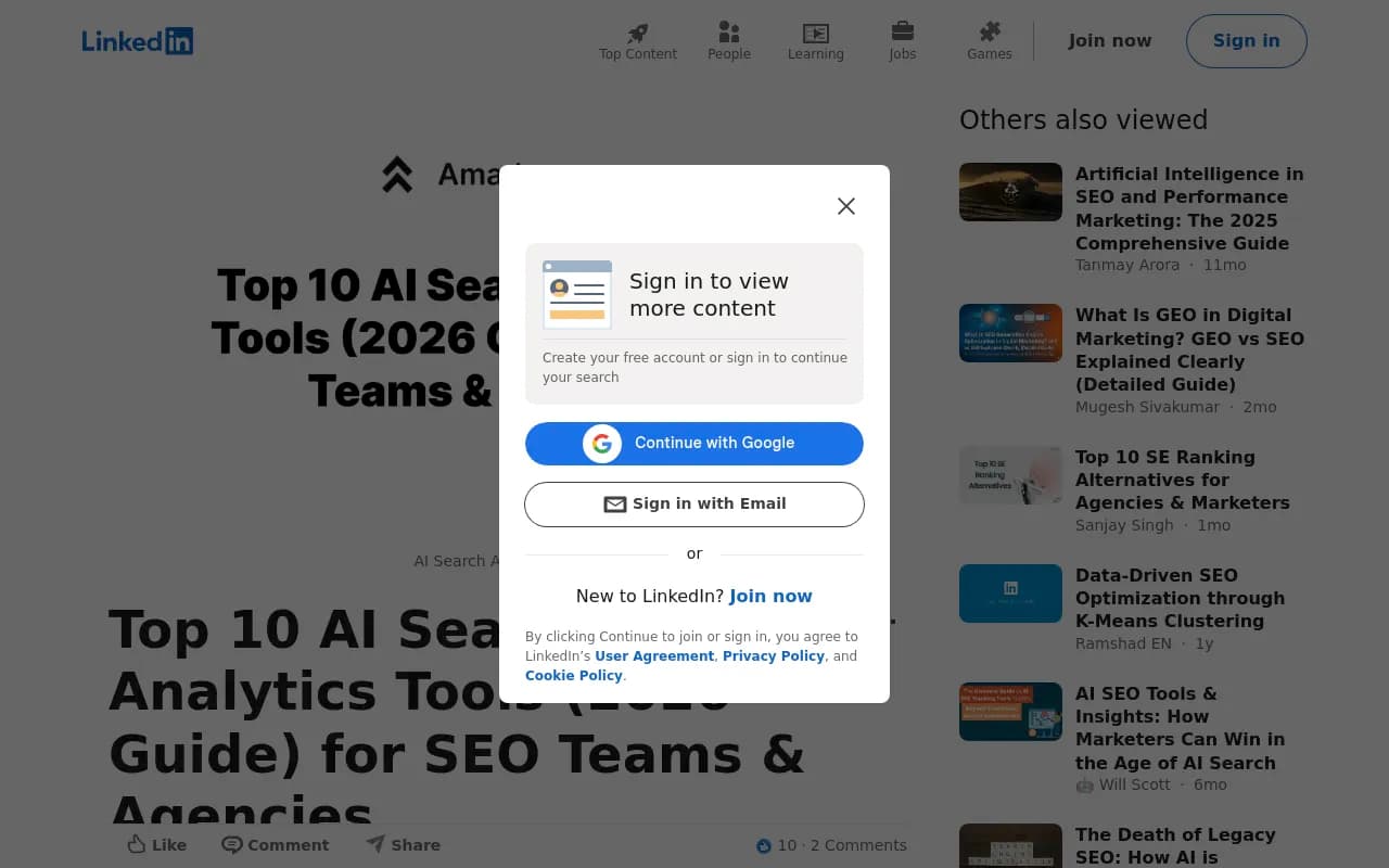 Top 10 AI Search Analytics Tools