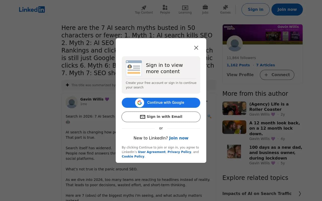 AI Search Myths Comparison