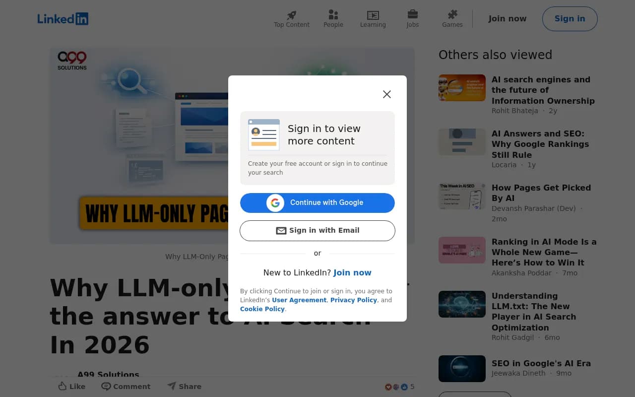 LLM-only pages discussion