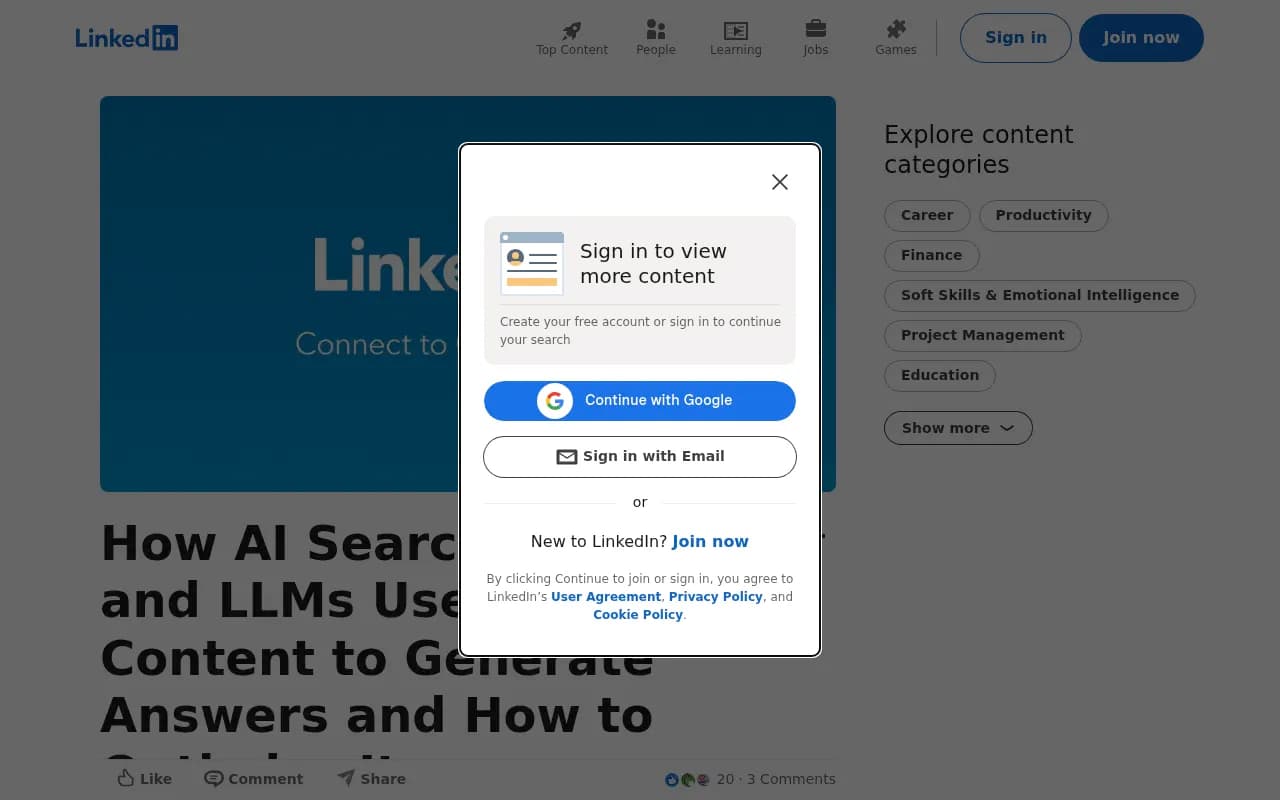 How AI search engines use LinkedIn content to generate answers