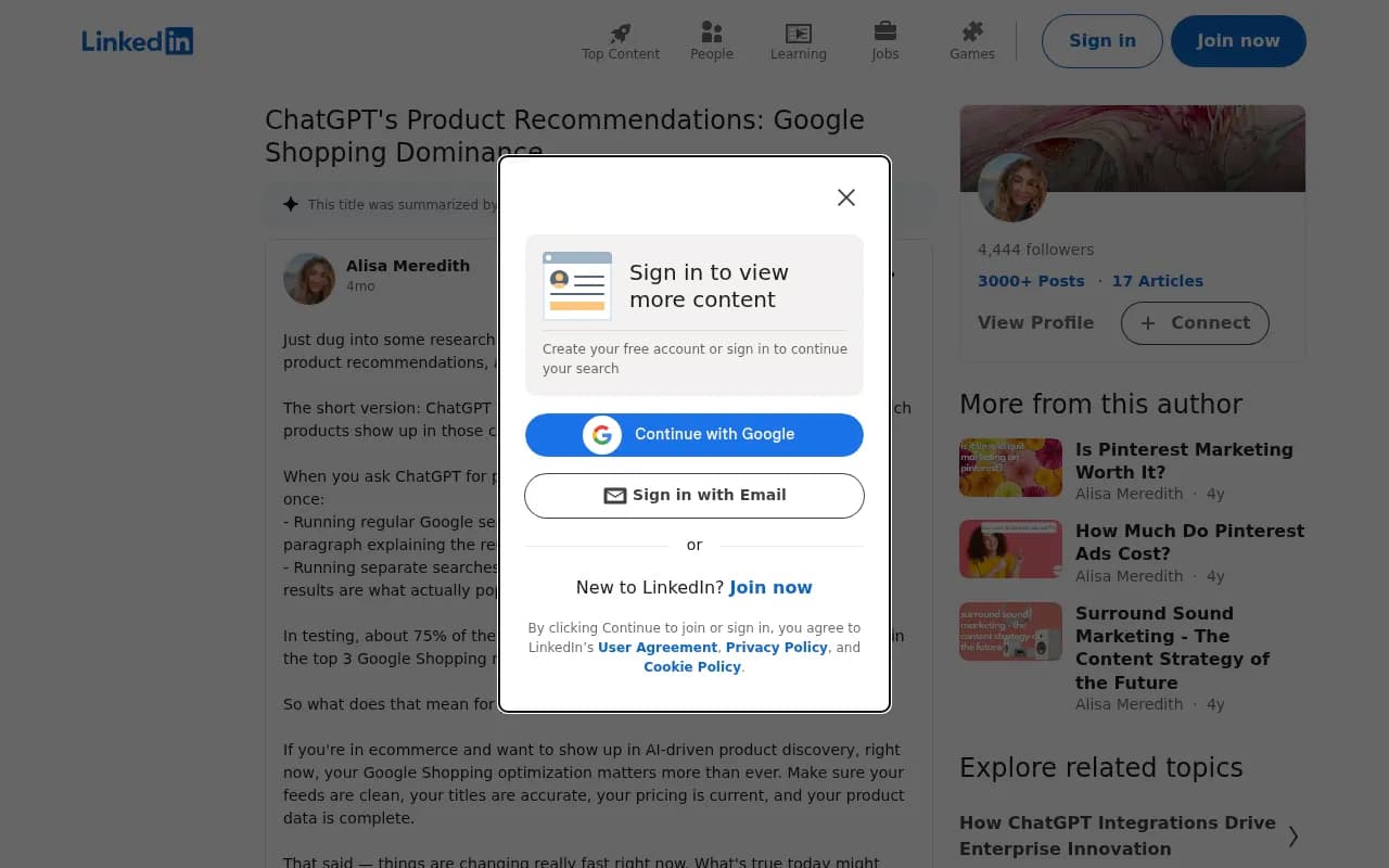 Semrush research on ChatGPT product recommendation sources