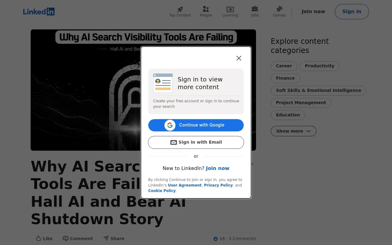 Why AI Search Visibility Tools Are Failing: The Hall AI and Bear AI Shutdown Story