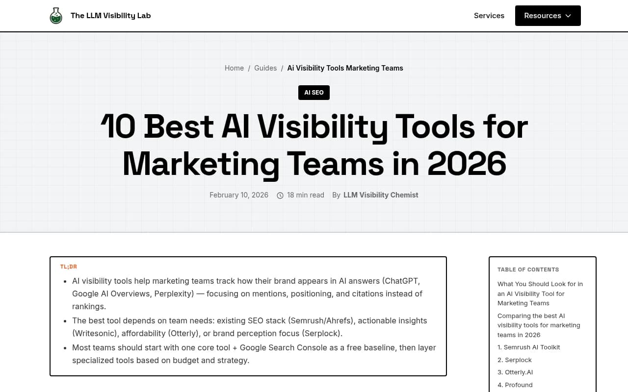 AI visibility tools comparison
