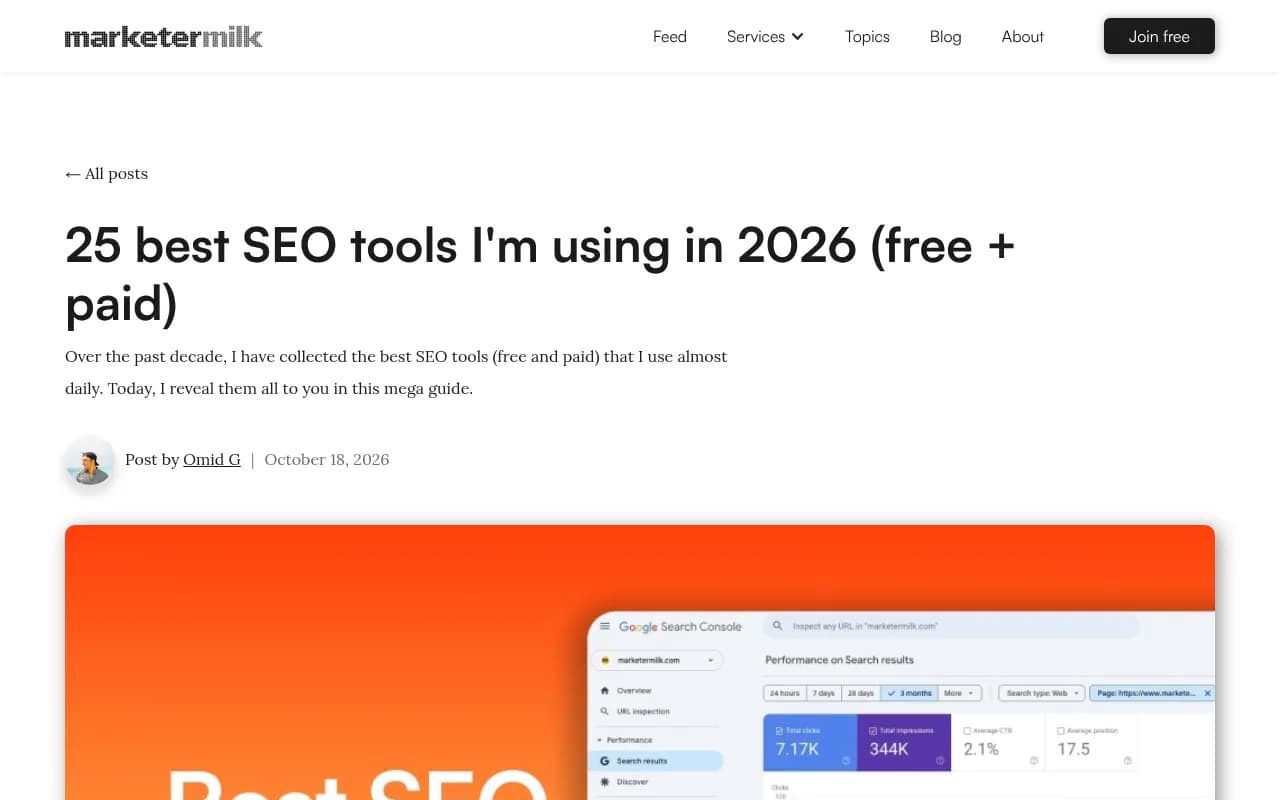 Marketer Milk's guide to 25 SEO tools with ease-of-use ratings