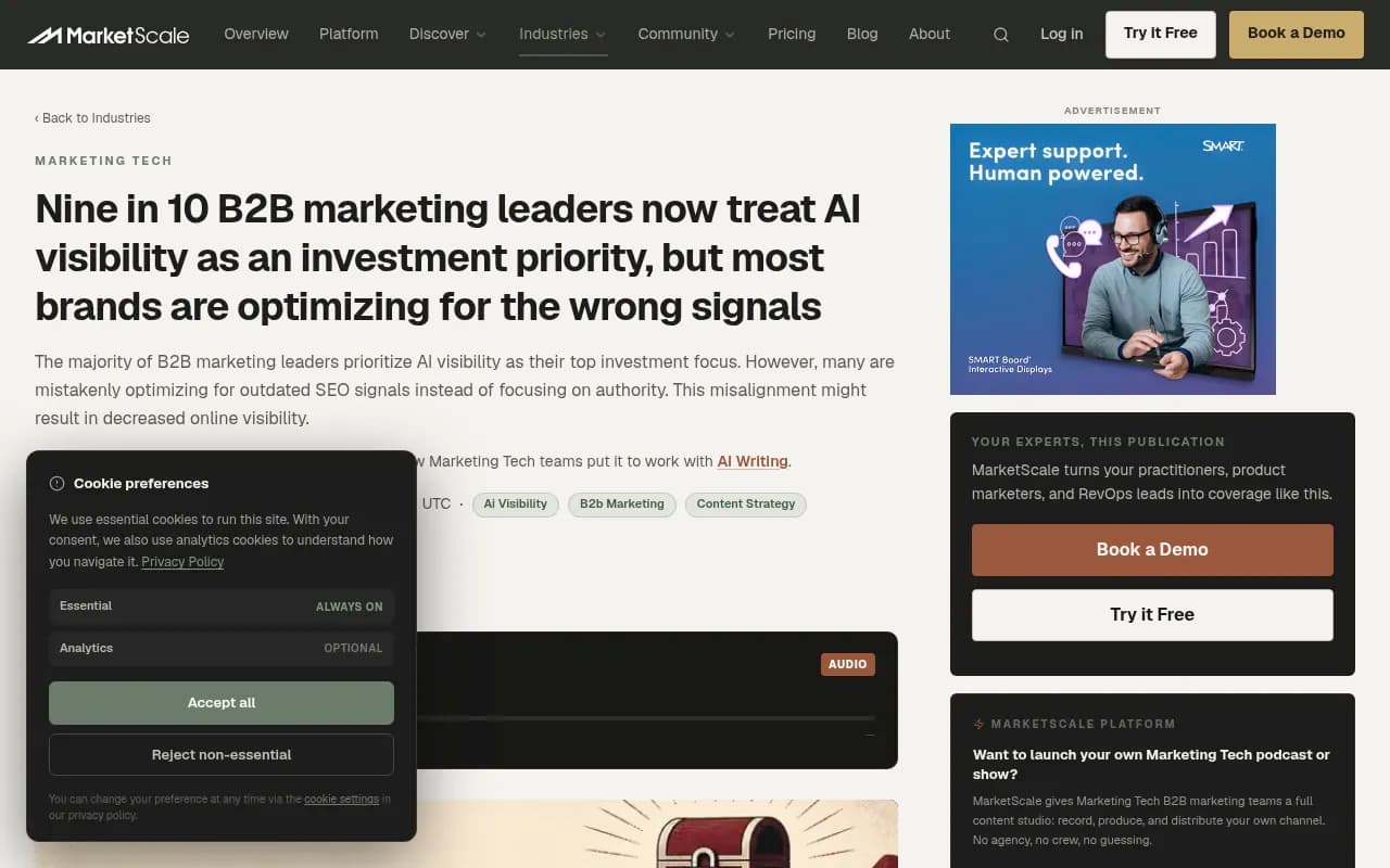B2B marketing leaders increasingly treat AI visibility as an investment priority, but the wrong signals are often optimized for