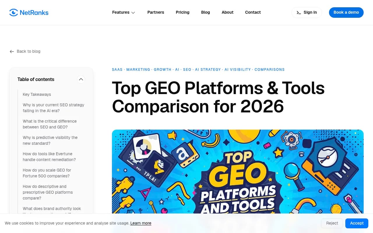 Top GEO platforms comparison for 2026 from NetRanks