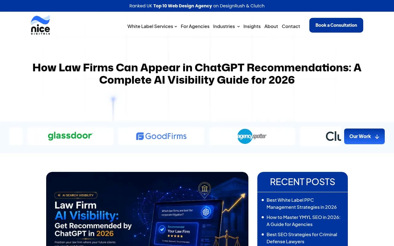 Nice Digitals guide on how law firms can appear in ChatGPT recommendations