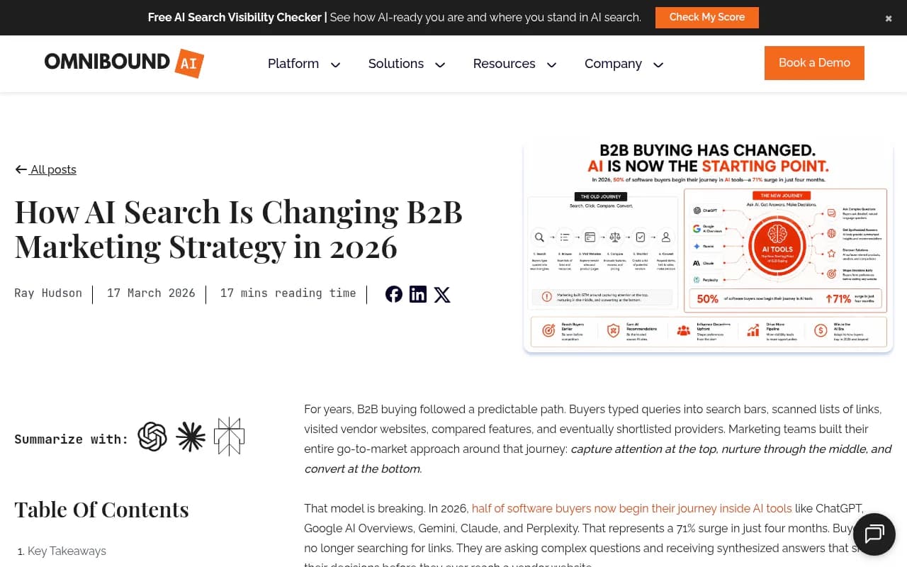 How AI search is changing B2B content strategy, from Omnibound's 2026 article