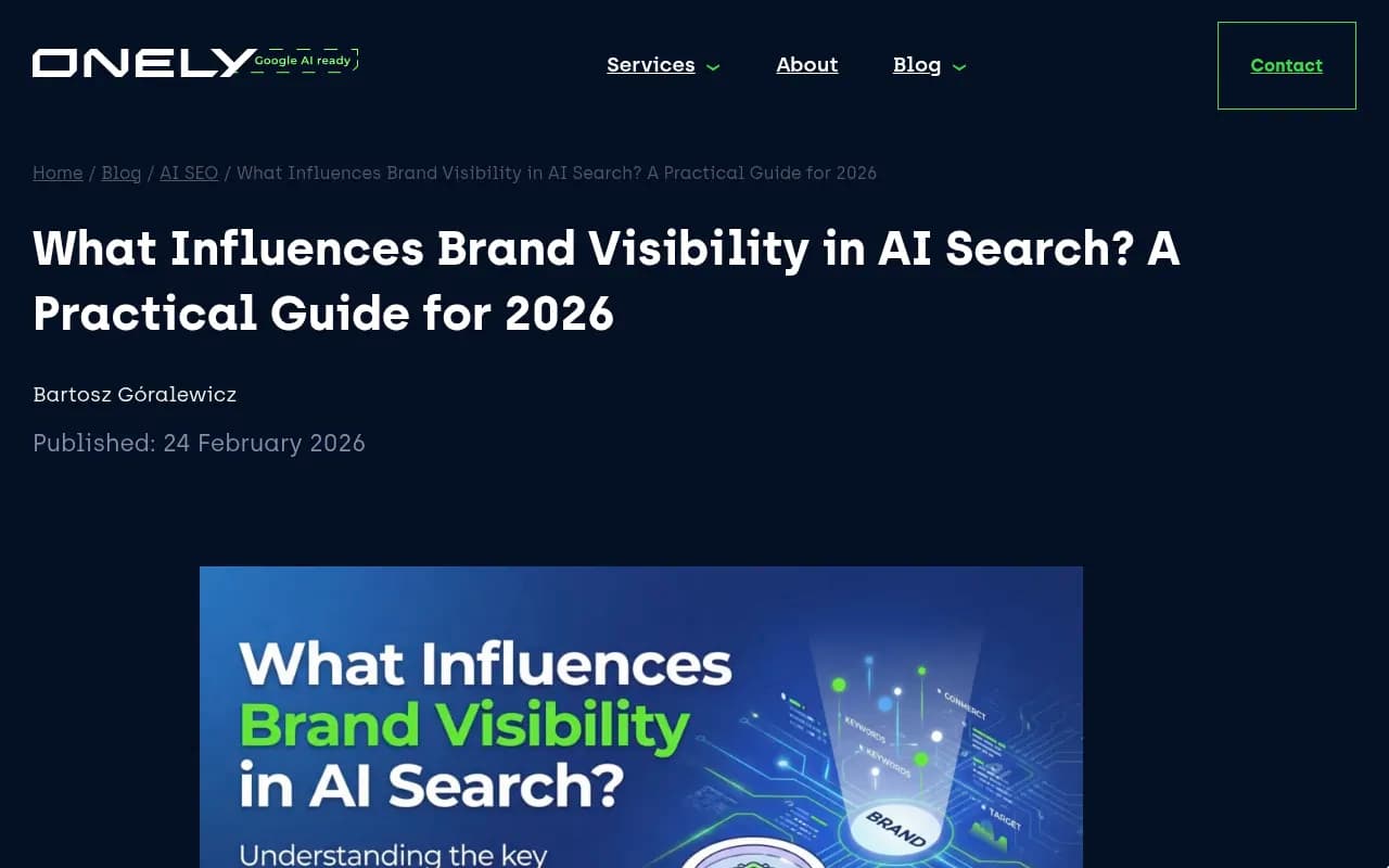 Brand visibility factors in AI search