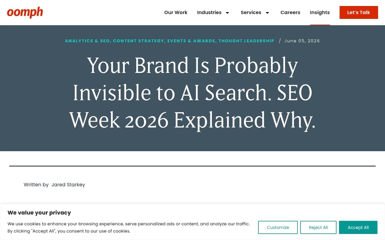 SEO Week 2026 analysis showing how brands with strong traditional SEO rankings are being skipped by AI search engines like ChatGPT and Perplexity