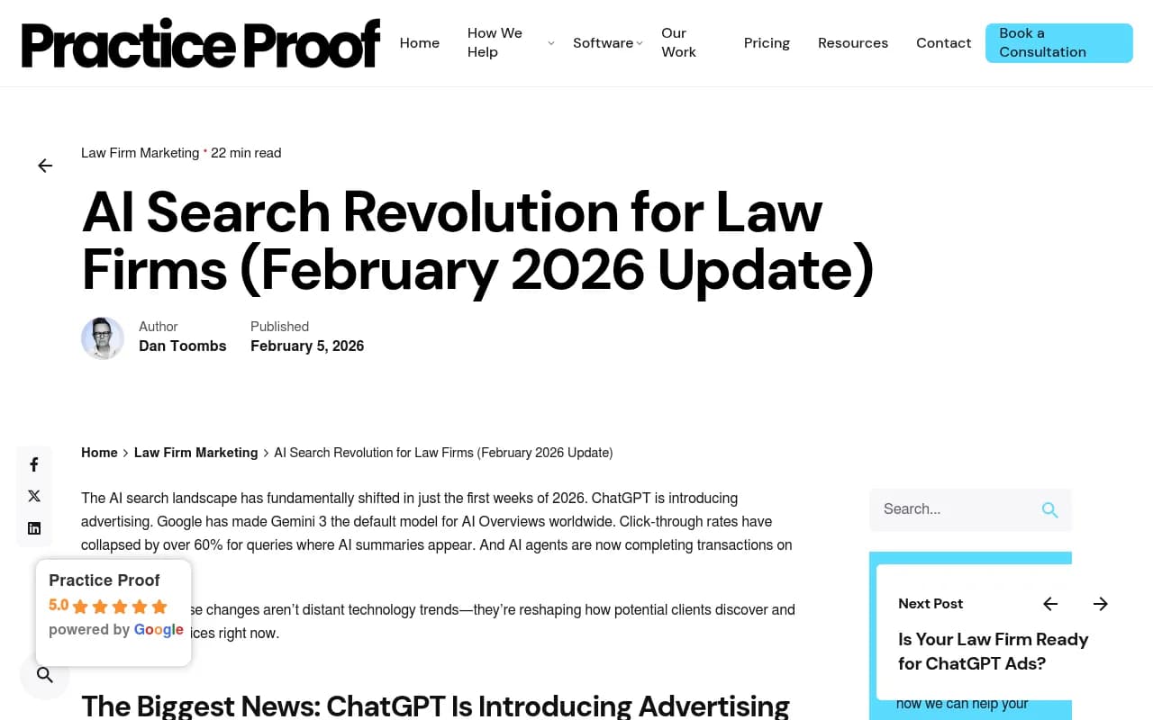 Practice Proof guide on AI search for law firms