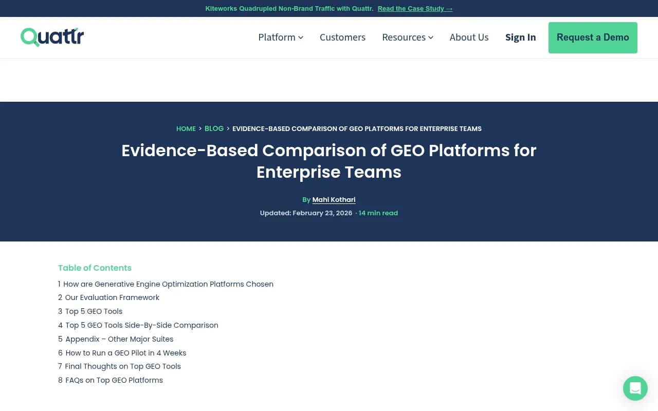 Evidence-Based Comparison of GEO Platforms