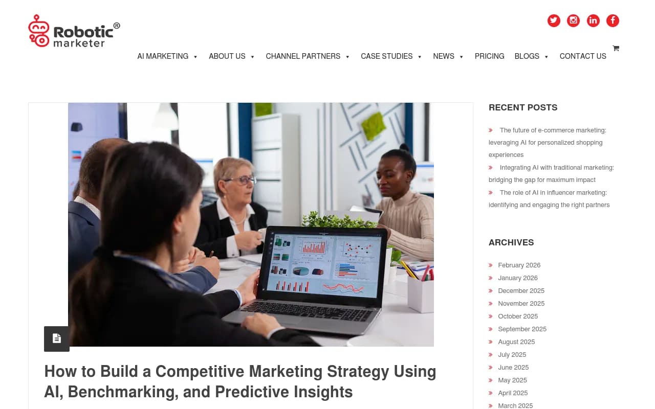 Competitor analysis dashboard