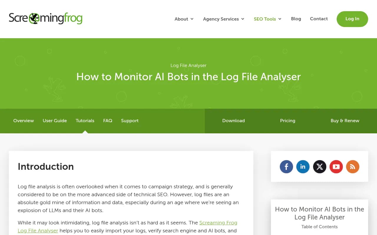 Screenshot showing AI bot user agents and crawl patterns