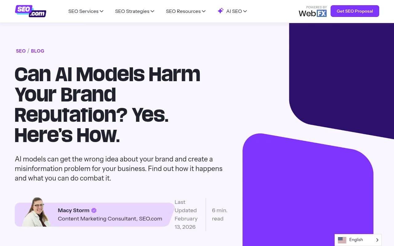 SEO.com guide on how AI models can harm brand reputation