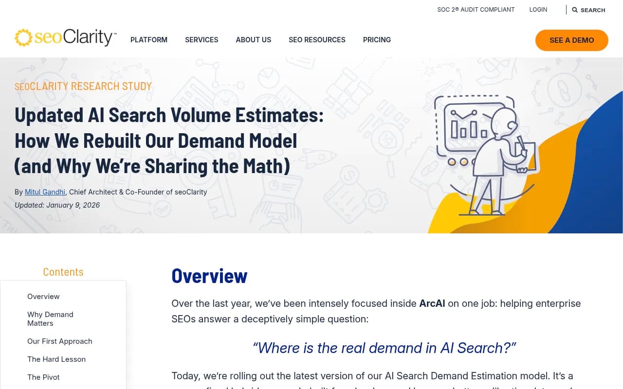 seoClarity ArcAI search demand estimation model