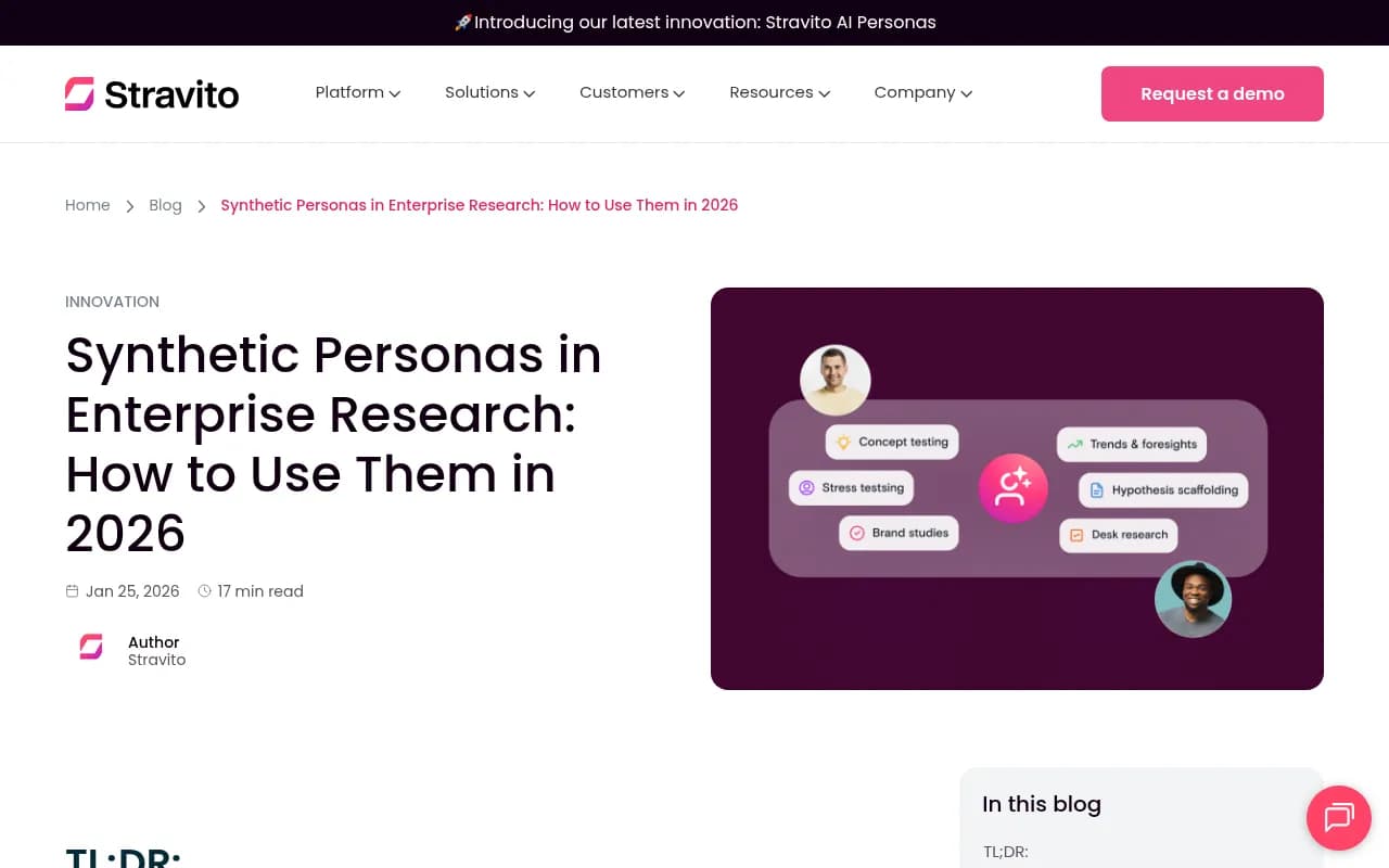 Synthetic Personas in Enterprise Research