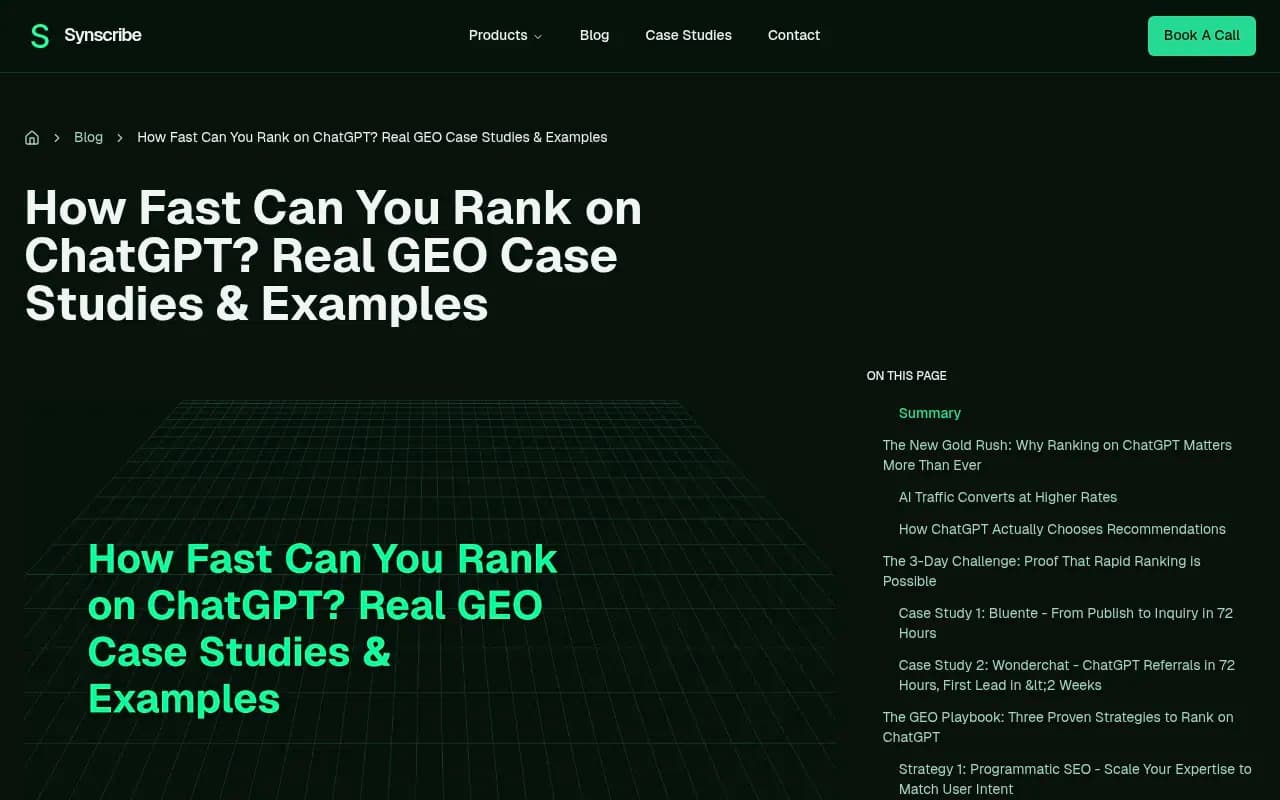 Real GEO case studies showing how fast brands can rank in ChatGPT