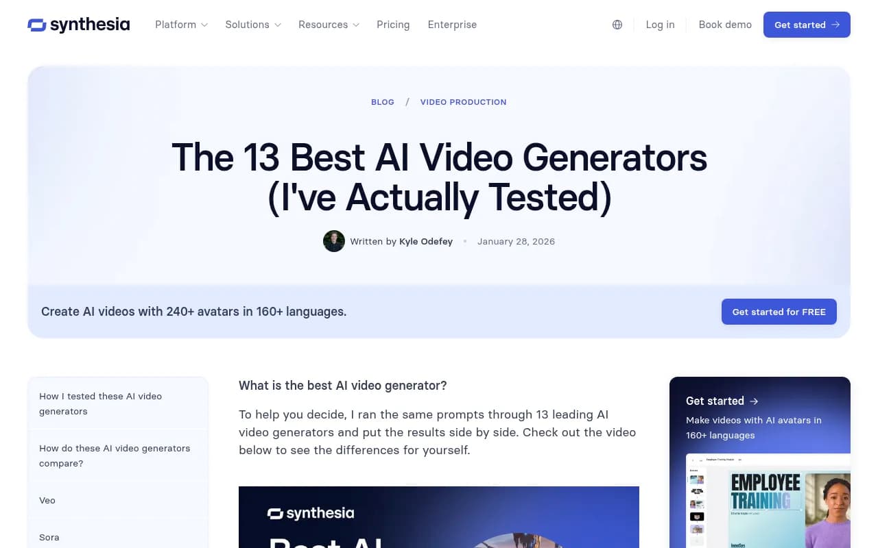AI video generation comparison interface